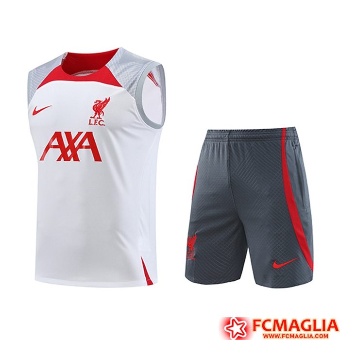 Numeri Kit Canotta Allenamento Pantaloncini Fc Liverpool Bianco