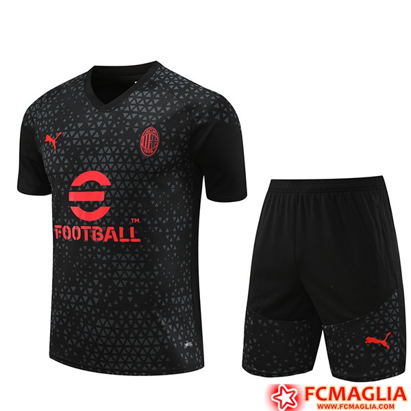 Le Nuove Kit Maglia Allenamento Pantaloncini AC Milan Nero 2023 2024