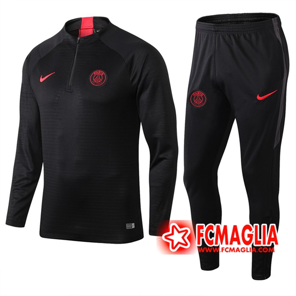 Tuta Allenamento PSG Nero 19 20 Felpa Pantaloni