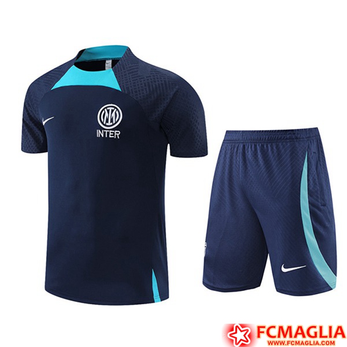 Numeri Insieme T Shirt Allenamento + Pantaloncini Inter Milan Blu Navys ...