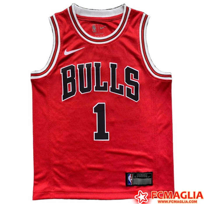 Nuove Maglia Chicago Bulls (Rosa #1) 2022/23 Rosso A Poco Prezzo