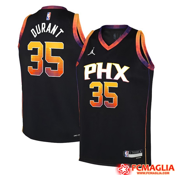 Nuova Maglia Phoenix Suns (DURANT #35) 2023/23 Nero Statement Edition ...