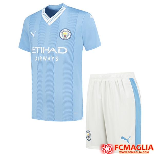 Le Nuove Maglie Calcio Manchester City Bambino Prima 2023/2024 Prezzo