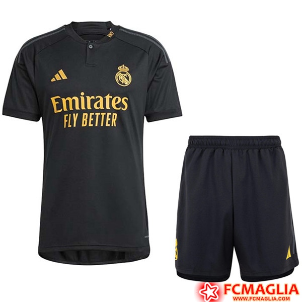 Numeri Kit Maglia Real Madrid Terza + Pantaloncini 2023/2024 Poco Prezzo