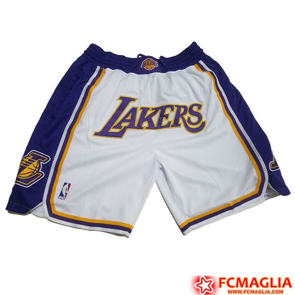 Le Nuove Pantaloncini NBA Los Angeles Lakers 2023/24 Bianco/Blu Prezzo