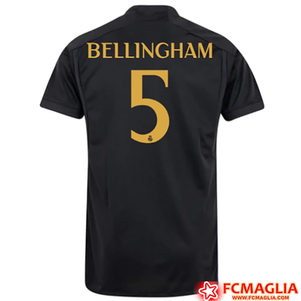 Nuova Maglie Calcio Real Madrid BELLINGHAM 5 2023 2024 Terza Basso Prezzo