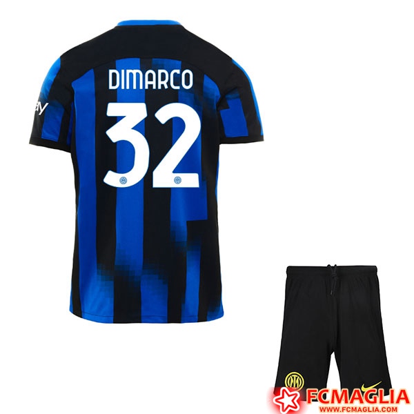 Nuova Maglie Calcio Inter Milan (DIMARCO #32) Bambino 2023/2024 Prima Basso  Prezzo