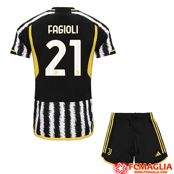 COMPLETO FAGIOLI 10 11 ANNI JUVENTUS 2023/24 MAGLIETTA PANTALONE JUVE  BAMBINO FC 