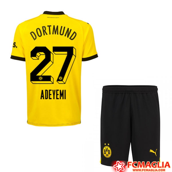 Nuove Maglie Calcio Dortmund BVB (ADEYEMI #27) Bambino 2023/2024 Prima ...