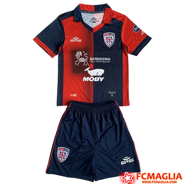 Le Nuove Maglie Calcio Cagliari Bambino Prima 2023 2024 Prezzo